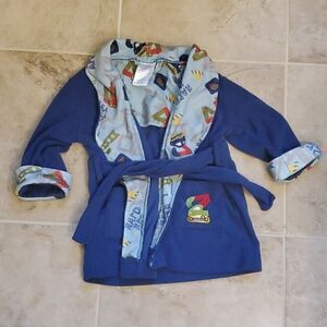 Baby boy construction robe 